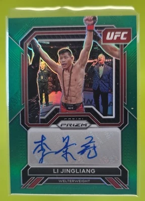 2023 Panini MMA Prizm UFC Li Jingliang Superstar Auto Green Prizms #SA-LJG - Image 1 of 4