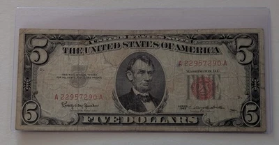 US Five Dollars, 1963, $5 Red Seal  - Image 1 of 2