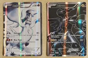 Pokemon TCG Reshiram 113/114 Zekrom 114/114 (Schwarzer Hintergrund) Schwarz & Weiß - Bild 1 von 6