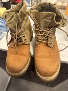 Timberland Juvenil/Mujer Talla 7m Botas de Cuero de Trigo - Imagen 1 de 4