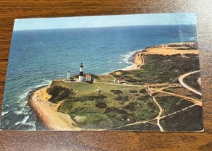 Postcard Long Island Montauk Point Lighthouse Montauk New York Historic VTG 1954 - Picture 1 of 3