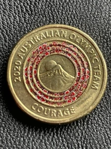$2 2020 COURAGE Tokyo Olympics Coin Almost Uncirculated Australian Two Dollar - Picture 1 of 1