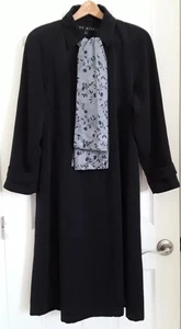 Fleet Street Women’s sz 10P Classic Trench Coat Decorative Scarf Midnight Blue - Picture 1 of 12