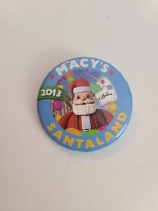 Official 2013 MACY'S Department Store Christmas Land Santaland Button Pin - Picture 1 of 5