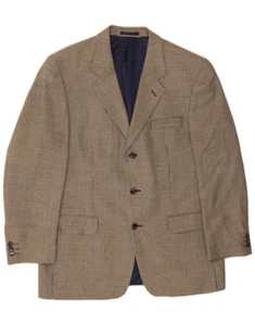 BARISAL Herren 3 Knopf Blazer Sakko IT 52 XL Beige Kariert Wolle KU05 - Bild 1 von 3