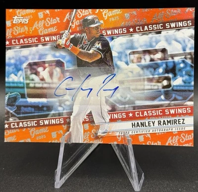 2025 Topps All-Star Game Hanley Ramirez Classic Swings Orange Auto /25 CSA-HR - Image 1 of 3