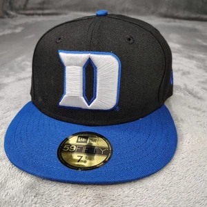 New Era Duke Blue Devils 2-Tone 59FIFTY Fitted Hat Cap Black NCAA College - Picture 1 of 6