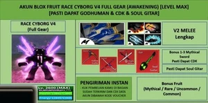 Blox Fruit  - Level MAX - CYBORG V4 Full Gear (Gh + CDK + Soul G.) - Bonus - Picture 1 of 1