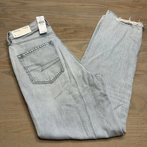 NEW American Eagle Highest Rise 90s Boyfriend Jeans Women’s 8 L Distressed Denim - Picture 1 of 22