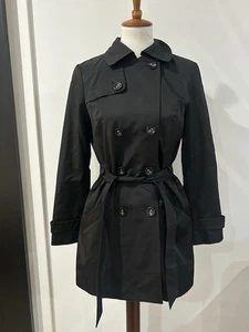 Stunning AB Studio Women's Black Peacoat Jacket Coat Double Breasted Sz 4 - Picture 1 of 7