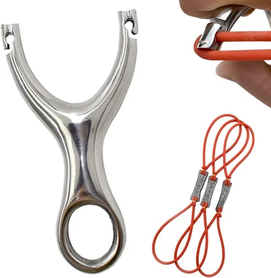 Stainless Steel Slingshot Traditional Recurve Professional Outdoor Hun...