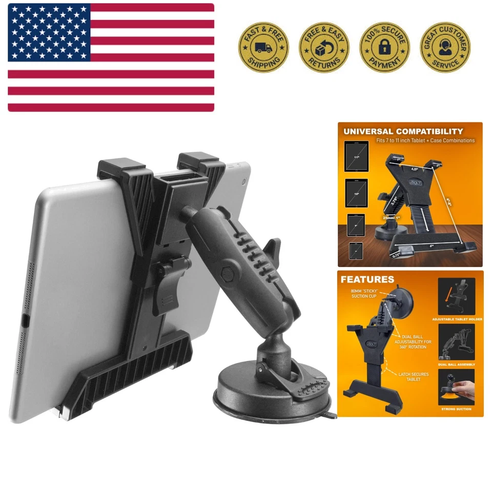 iBOLT Bizmount Tab Dock Holder With Suction Cup for 7-10 Inch Tablets
