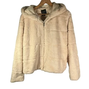 Tamnoon Damen Jacke Mantel mit Kunstfellkapuze und Reißverschluss Gr. L beige Winter - Bild 1 von 14