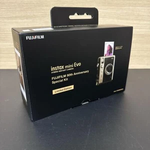 【Sealed】Instax mini Evo FUJIFILM 90th Anniversary Bundle Titanium Gold Limited - Picture 1 of 4
