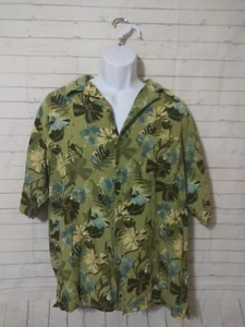 Men's Island Blue Green Floral Hawaiian Shirt, Size XL - Picture 1 of 6