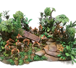 WARHAMMER 40K "Catachan Jungle Fighters in scenery diorama" golden demon style - Imagen 1 de 1