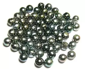 10 pcs 9-10mm Button Short Oval Loose Tahitian Pearl - Picture 1 of 1