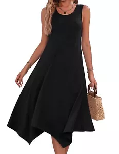 Women's Casual Summer Sleeveless Dress Loose Long Sundress Midi Dresses with ... - Picture 1 of 6