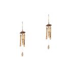  2 Pieces Wind Chime Bells Bamboo Windchimes Outdoors Coconut Shell Vintage