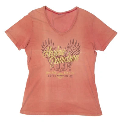 Camiseta de motociclista Harley Davidson para mujer roja EE. UU. cuello en V L Foto 1 de 4