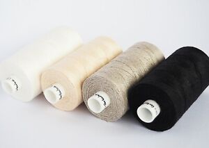 Fine Linen natural thread 500m spool 100% linen natural grey, white, beige black
