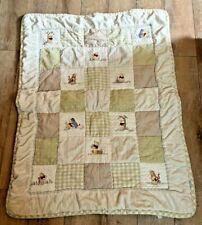 Vintage Quilt Embroided Blanket Classic Winnie the Pooh & Friends Nursery Crib