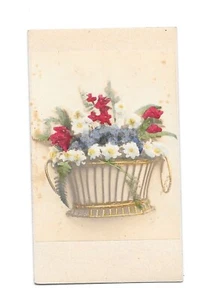 Vintage  CDV Flower Basket Color JOSEPH BERMANN Art Shop Vienna Austria photo - Picture 1 of 2