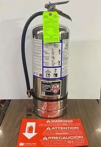 NEW 6 LITER K-CLASS FIRE EXTINGUISHER W/ SIGNS, WALL HOOK, + 2024 INSP. TAG - Picture 1 of 5