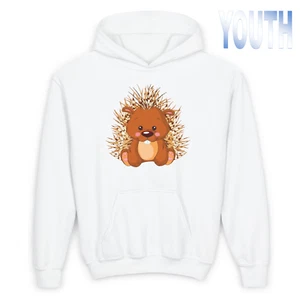 Hedgehog Cute Cartoon Sitting Sweet Youth Child Hoodie Sweatshirt - Small SALE - Picture 1 of 4