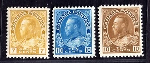 CANADÁ 1912 KING GEORGE V SCOTT #113, #117, #118 COMO NUEVO NUNCA BISAGRAS - Imagen 1 de 2