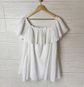 Zara Dress Womens Size Medium White Voluminous Pleated Off the Shoulder Dollette - Picture 1 of 18