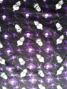 DISNEY Villains Glitter Knit Halloween Fabric~Black PUrple~3 Yards x 58" W~NEW - Picture 1 of 5