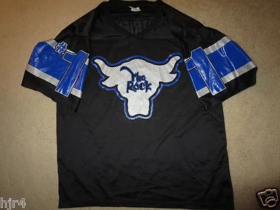 The Rock Dwayne Johnson World Wrestling Federation WWF WWE Football Jersey LG L - Image 1 of 4