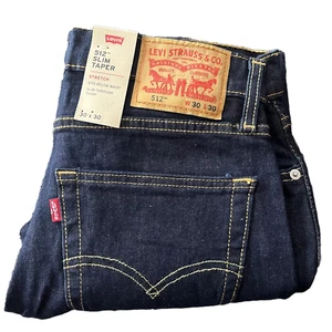 Genuine Levis 512 Slim Taper Fit Stretch Mens Dark Blue Indigo Rinse Jeans - Picture 1 of 5