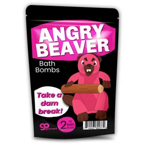 Angry Beaver Bath Bombs - XL Pink and Black Bath Fizzers for Women - Picture 1 of 4
