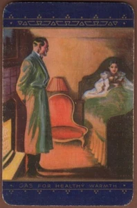 Tarjetas de juego 1 tarjeta única antigua GAS publicidad arte dormitorio pareja hombre dama niña - Imagen 1 de 3