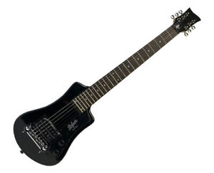 Hofner Shorty Electric Travel Guitar, Black, W/Gig Bag - Used