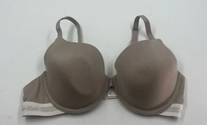 Calvin Klein Grey Nude White Stripes  Push Up Bra 38B B85 - Picture 1 of 7