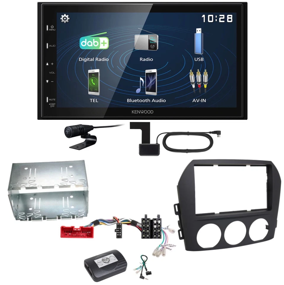 Kenwood DMX129DAB DAB+ Bluetooth USB Einbauset für Mazda MX-5 NC FL - Bild 1 von 1
