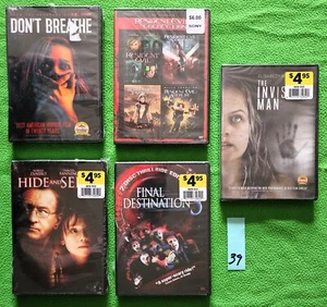 DVD Lot #39 has 5 Brand New Sealed DVDs~ Total of 8 Horror/Thriller Movies - Picture 1 of 6
