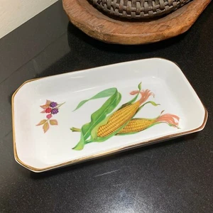 Plato de panadería rectangular Royal Worcester EVESHAM GOLD 11 3/8" maíz hecho en Inglaterra - Imagen 1 de 10