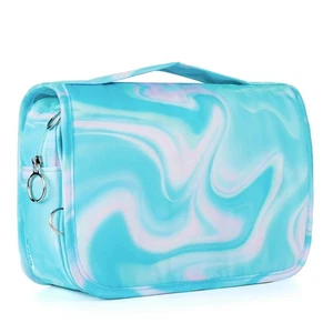 Bolsa de aseo colgante verde azulado, niñas, adolescentes, bolsa de lavado de maquillaje cosmético impermeable - Imagen 1 de 6