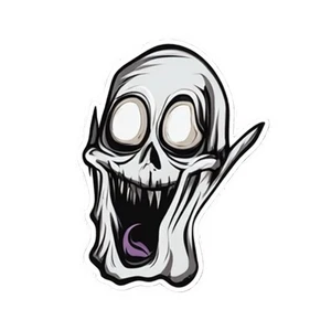 “The Ghost is Clear” Halloween Lot of 4 Vinyl Sticker 3x2”for Skateboard Laptop - Picture 1 of 1