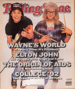 Rolling Stone Magazine Issue 626 March 19,1992 Wayne's World Elton john - Picture 1 of 7