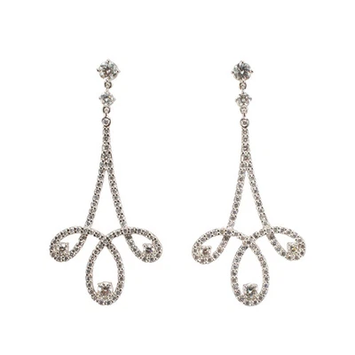 Tiffany & Co. Enchant Scroll 950 Platinum Diamond Chandelier Dangle Earrings - Image 1 of 4