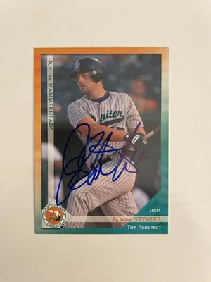 Jason Stokes SIGNED 2003 Florida State League Top Prospects IP AUTO - Image 1 of 2