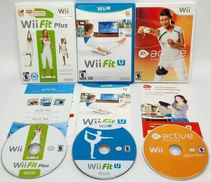 Nintendo Wii Fit U, Wii Fit Plus, EA Sports Active Personal Trainer Games Bundle - Picture 1 of 17