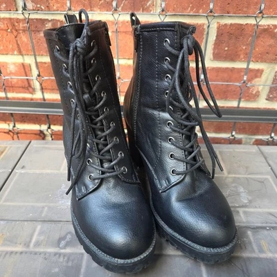 Mujer Zigi Niña Negro Duradero Con Cordones Combate con Botas Altas EE. UU. 9 Foto 1 de 4