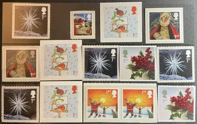 GB 14x1st Class Royal Mail CHRISTMAS STAMPS Can Use For 1st class Post FV£23.80 - Image 1 of 3
