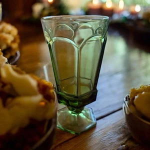 LK NW Set 8 Fostoria Virginia Green Iced Tea Glass 6.75” T x 3.5” Paneled - Picture 1 of 4